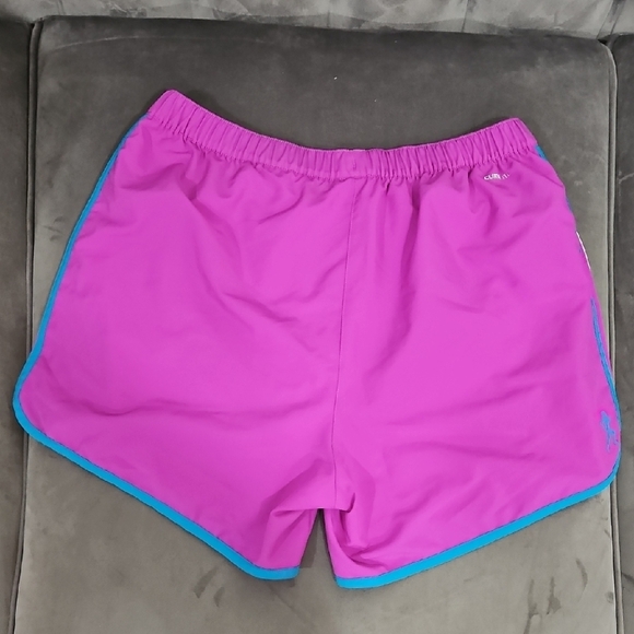 adidas Women's Vibrant Pink and Blue Athletic Shorts - Picture 4 of 5